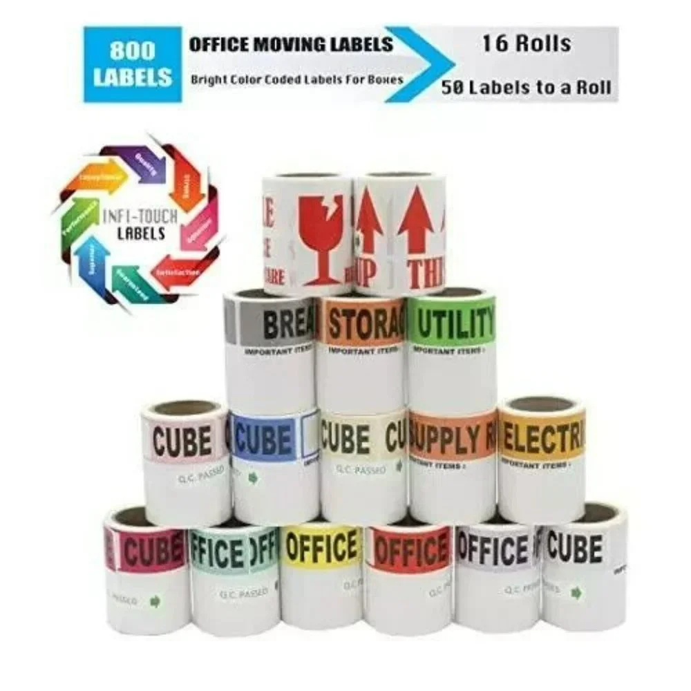 800 Office Business Moving Labels Color Coded Packing Moving Supplies Fragile